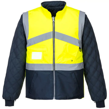 Portwest Hi-Vis 2-Färgs Jacka - Vändbar S769 - Gul/Marinblå (YNR) / XS