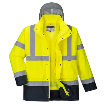 Portwest Hi-Vis 4-i-1 Contrast Jacka S471 - Gul/Marinblå (YNR) / S