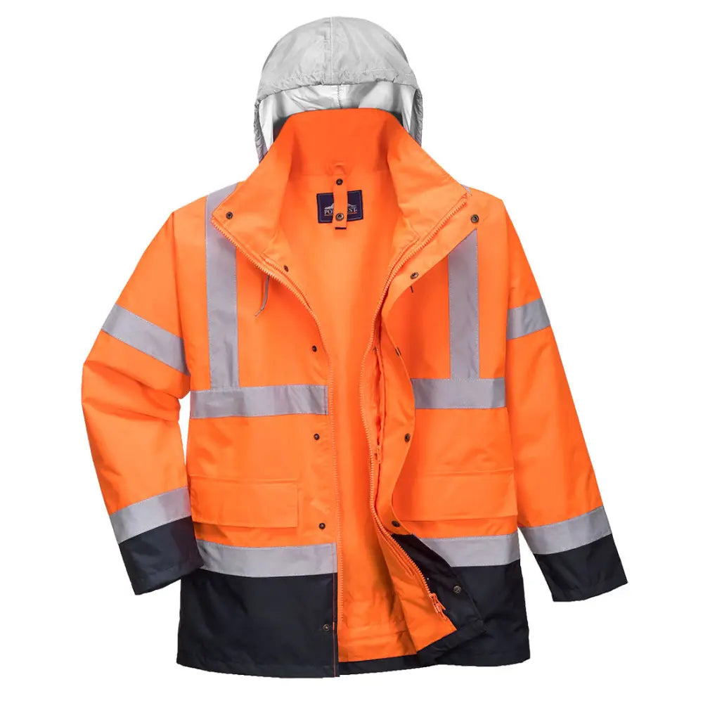 Portwest Hi-Vis 4-i-1 Contrast Jacka S471 - Orange/Marinblå (ONR) / S