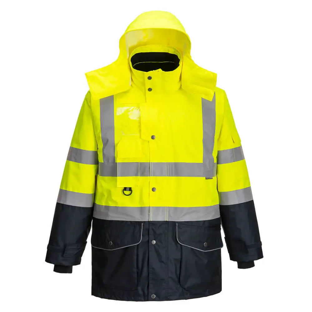 Portwest Hi-Vis 7-i-1 Contrast Traffic Jacka S426 - Gul/Marinblå (YNR) / XS