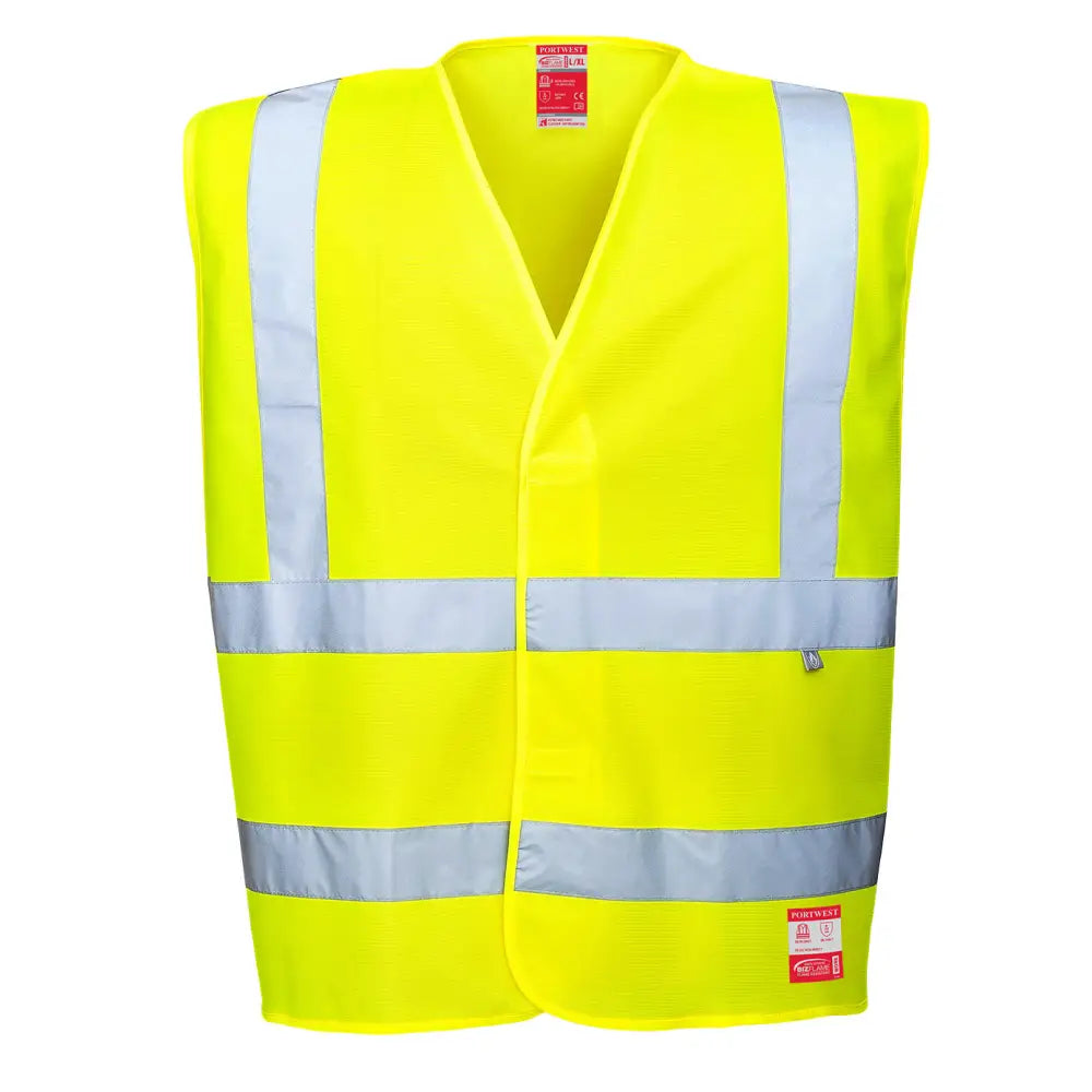 Portwest Hi-Vis Anti Static Väst - Flamskydd FR71 - Gul: (YER) / 4X/5X