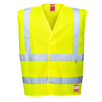 Portwest Hi-Vis Anti Static Väst - Flamskydd FR71 - Gul: (YER) / 4X/5X