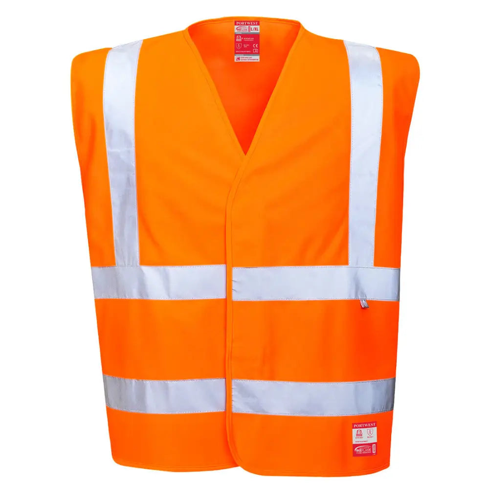 Portwest Hi-Vis Anti Static Väst - Flamskydd FR71 - Orange (ORR) / L/XL