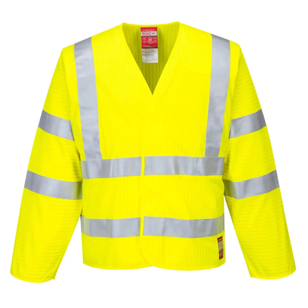 Portwest Hi-Vis Anti statiska Jacka - flamsäkert FR85 - Gul: (YER) / L/XL