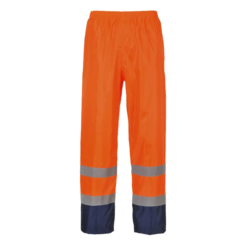 Portwest Hi-Vis Classic Contrast Regn Byxa H444 - Orange/Marinblå (ONR) / XS