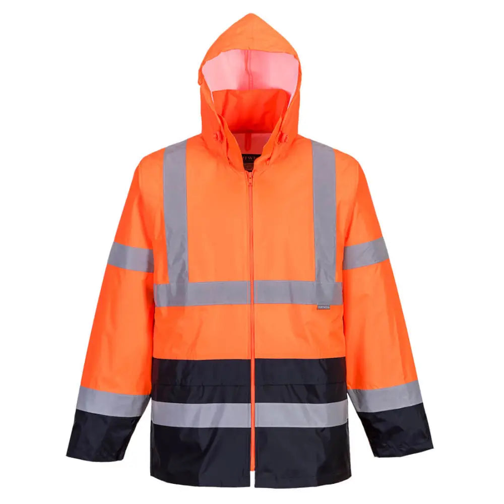 Portwest Hi-Vis Classic Contrast Regnjacka H443 - Orange/Marinblå (ONR) / XS
