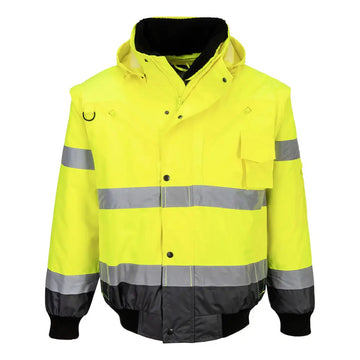 Portwest Hi-Vis Contrast Bomber Jacket C465 - Gul/Grå (YGY) / S