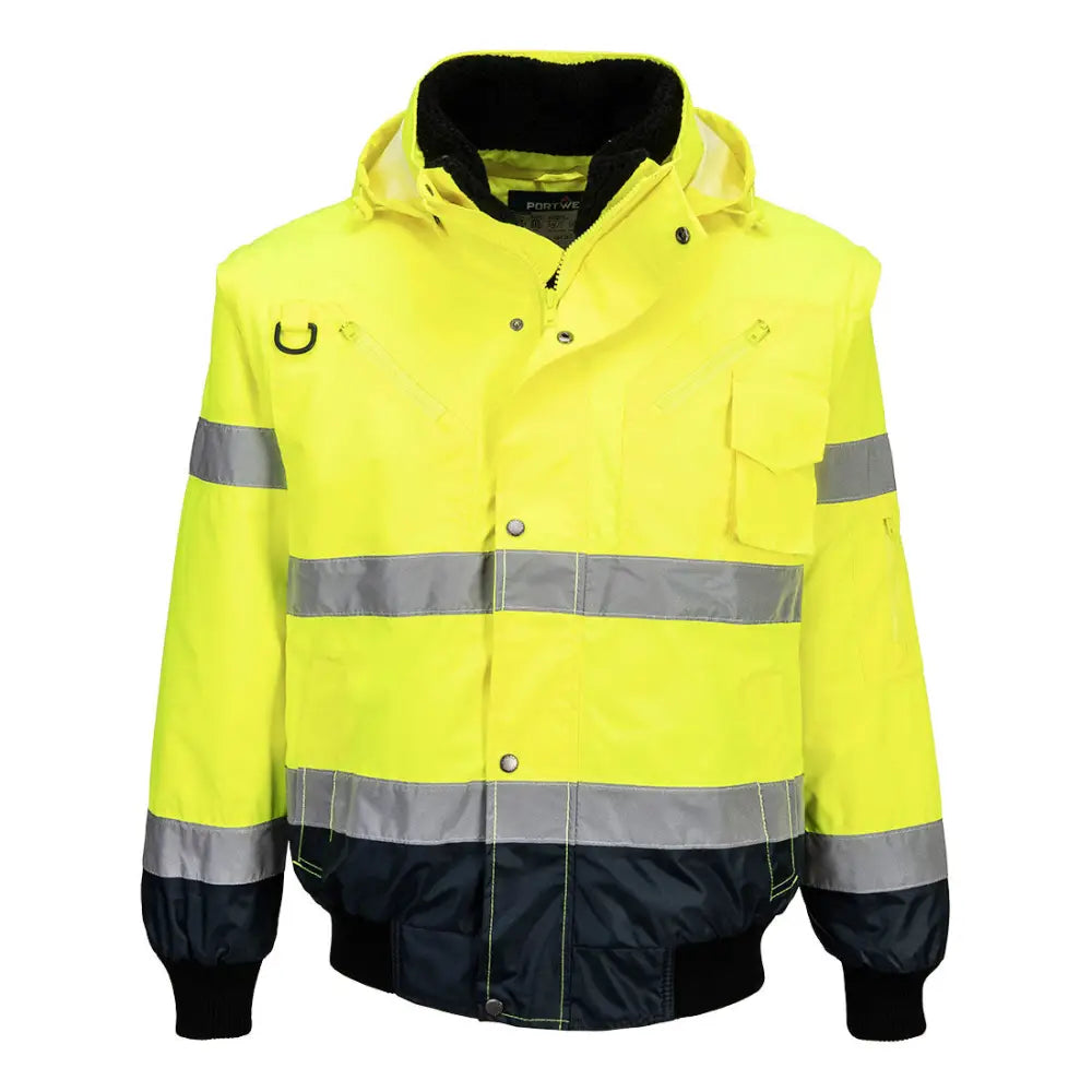 Portwest Hi-Vis Contrast Bomber Jacket C465 - Gul/Marinblå (YNR) / XS