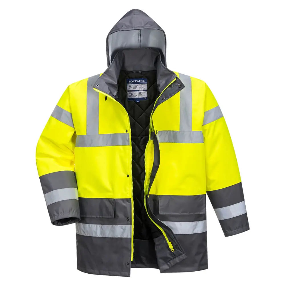 Portwest Hi-Vis Contrast Traffic Jacka S466 - Gul/Grå (YGY) / S
