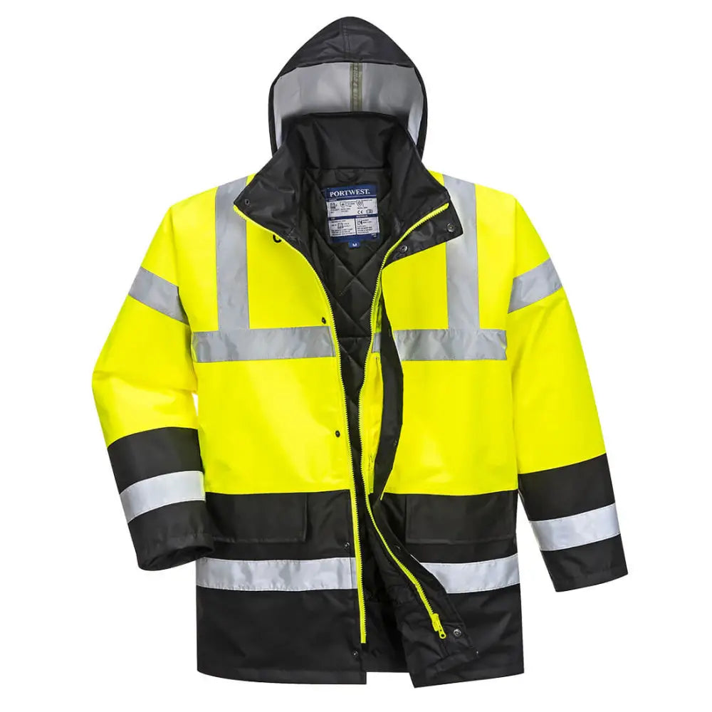 Portwest Hi-Vis Contrast Traffic Jacka S466 - Gul/Svart (YBR) / XS