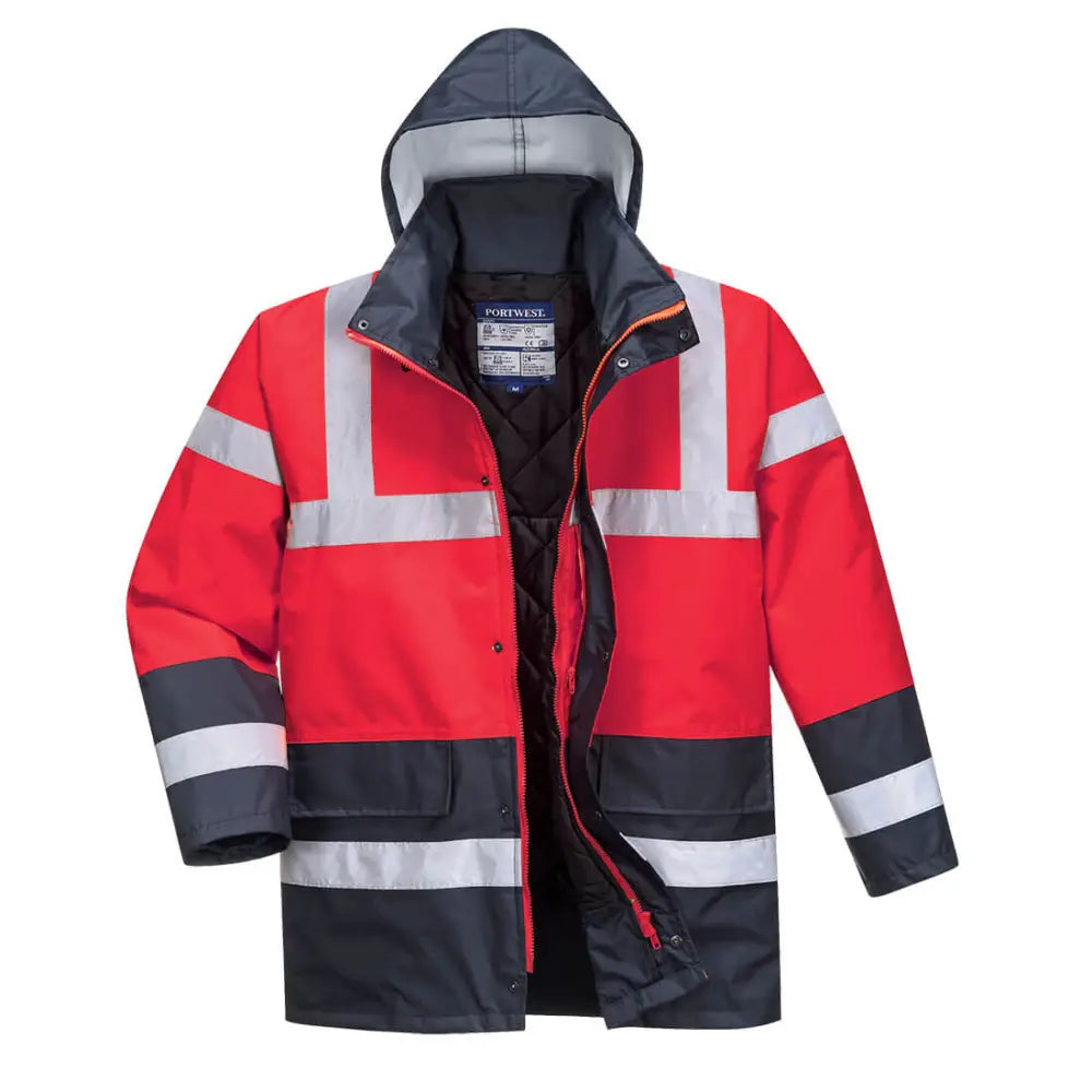 Portwest Hi-Vis Contrast Traffic Jacka S466 - Röd/Marinblå (RNR) / S