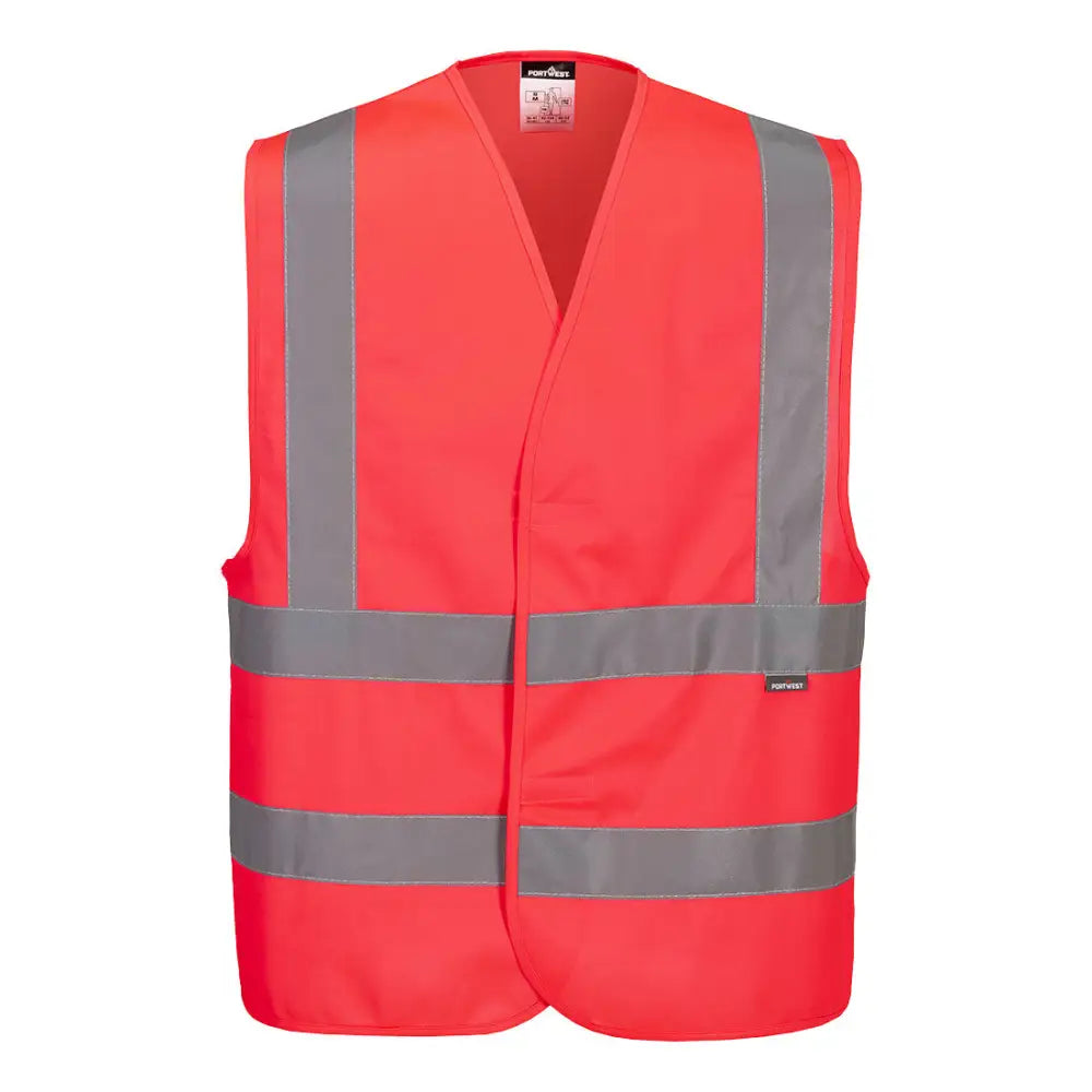 Portwest Hi-Vis Ett Band & Brace Väst C470 - Röd (RER) / L/XL