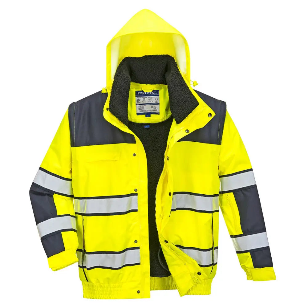 Portwest Hi-Vis klassic Bomber Jacket C466 - Gul/Marinblå (YNR) / S