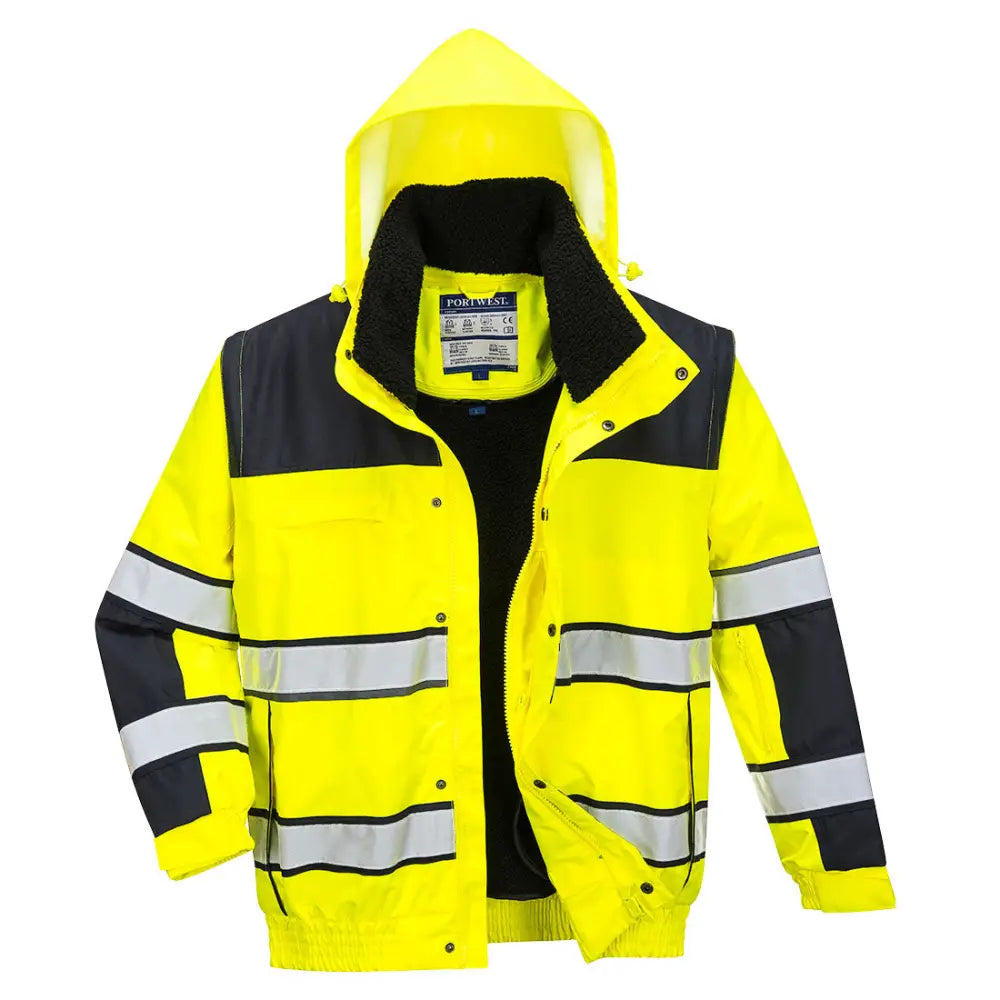 Portwest Hi-Vis klassic Bomber Jacket C466 - Gul/Svart (YBR) / XS