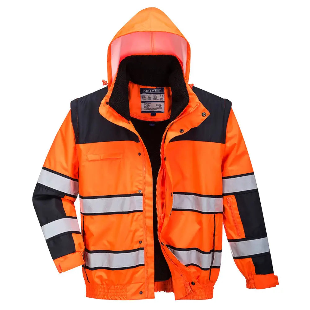 Portwest Hi-Vis klassic Bomber Jacket C466 - Orange/Svart (OBR) / XS