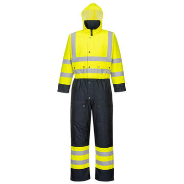 Portwest Hi-Vis Kontrast Overall - Fodrad S485 - Gul/Marinblå (YNR) / XS