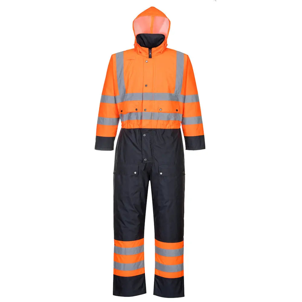 Portwest Hi-Vis Kontrast Overall - Fodrad S485 - Orange/Marinblå (ONR) / S