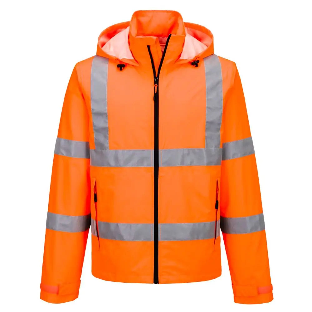 Portwest Hi-Vis lättviktig packbar jacka S164 - Orange (ORR) / S