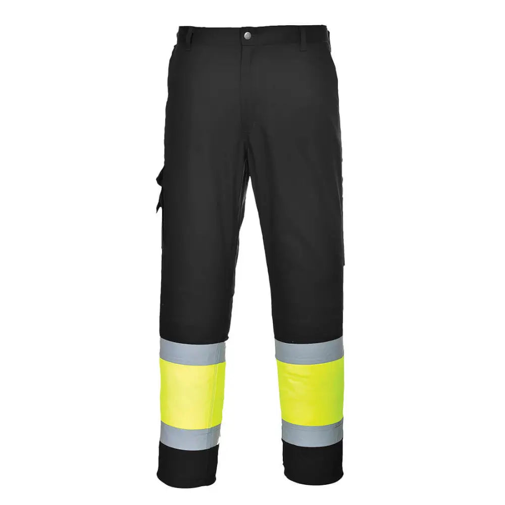 Portwest Hi-Vis lättviktiga kontrastfärgade klass änstbyxor L049 - Gul/Svart (YBR) / S