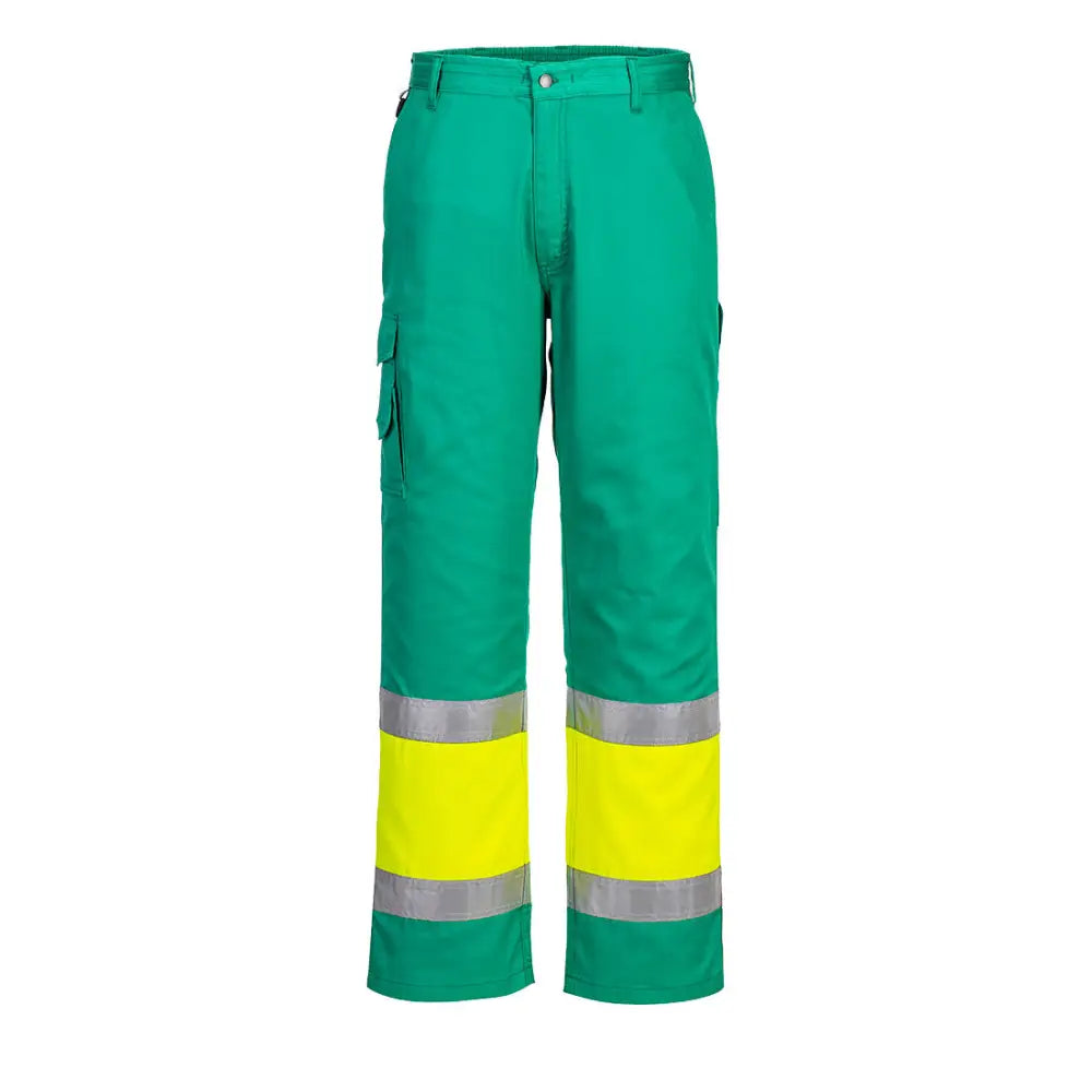 Portwest Hi-Vis lättviktiga kontrastfärgade klass änstbyxor L049 - Gul/teal (YTR) / S