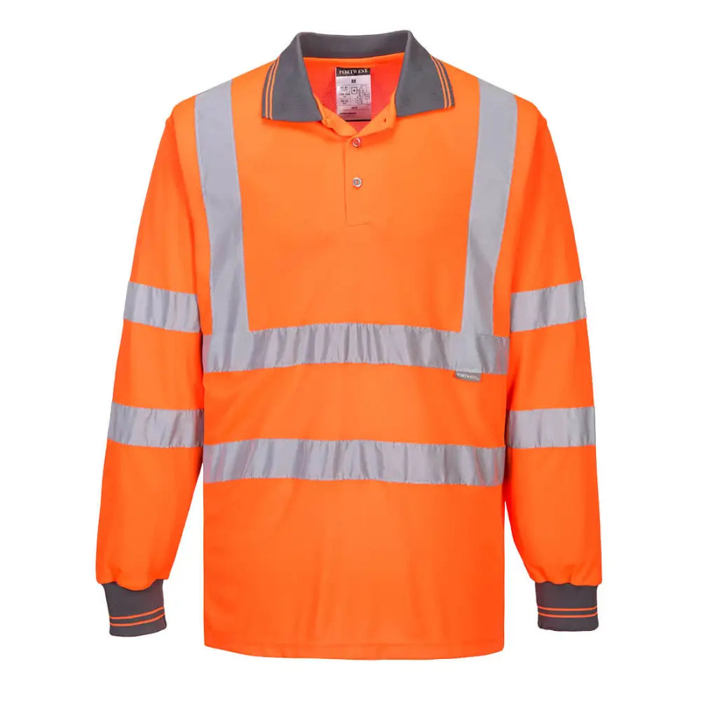 Portwest Hi-Vis Lång Ärmad pikétröja S277 - Orange (ORR) / XS