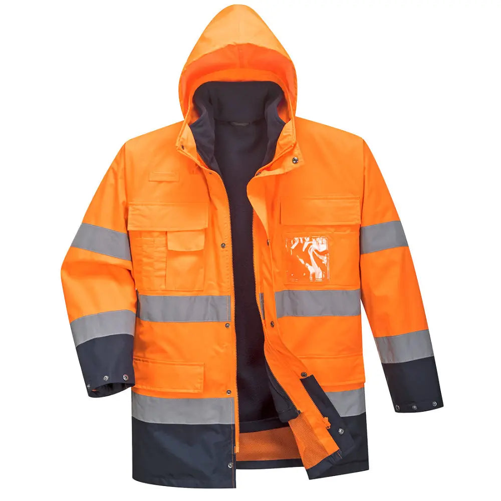 Portwest Hi-Vis Lite 3 i en jacka S162 - Orange/Marinblå (ONR) / S