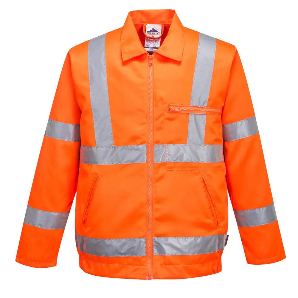 Portwest Hi-Vis Poly-Bomull Jacka.RIS RT40 - Orange (ORR) / S