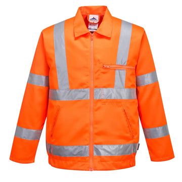 Portwest Hi-Vis Poly-Bomull Jacka.RIS RT40 - Orange (ORR) / S