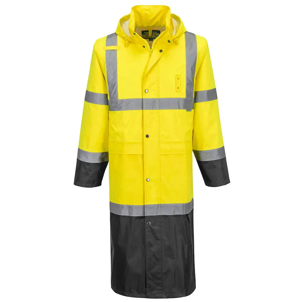 Portwest Hi-Vis regnrock med kontrastfärg 122cm H446 - Gul/Svart (YBR) / S
