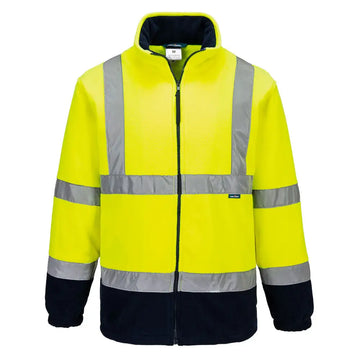Portwest Hi-Vis Två Färgade Fleece F301 - Gul/Marinblå (YNR) / XS