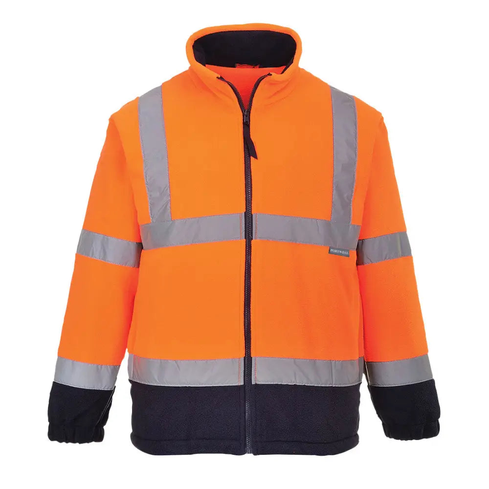 Portwest Hi-Vis Två Färgade Fleece F301 - Orange/Marinblå (ONR) / XS
