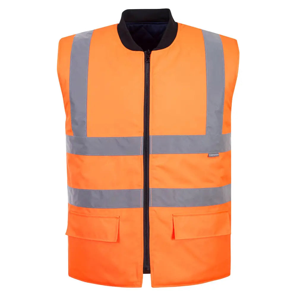 Portwest Hi-Vis Vändbar Bodywarmer S469 - Orange (ORR) / S