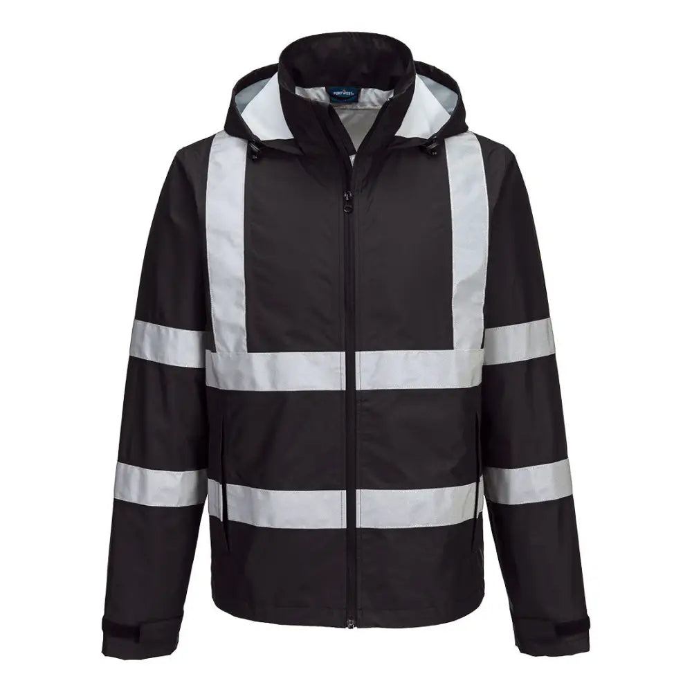 Portwest Iona Enhanced lättviktig packbar jacka F442 - Svart (BKR) / S