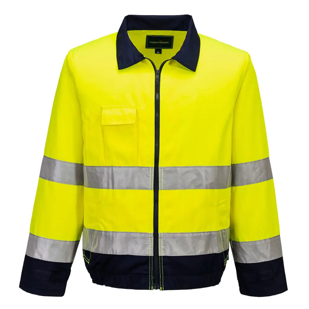 Portwest Madrid Hi-Vis Jacka TX70 - Gul/Marinblå (YNR) / S