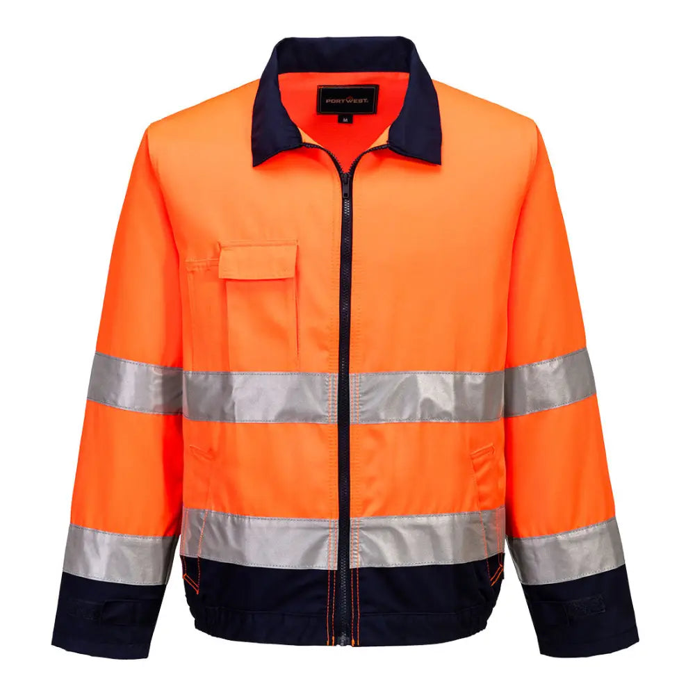 Portwest Madrid Hi-Vis Jacka TX70 - Orange/Marinblå (ONR) / S