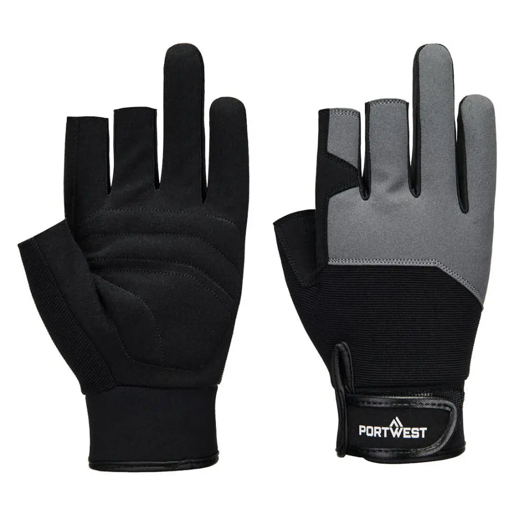 Portwest Mechanic 251 Fingerless Glove A741 - Svart (BKR) / S