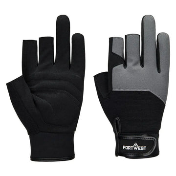 Portwest Mechanic 251 Fingerless Glove A741 - Svart (BKR) / S