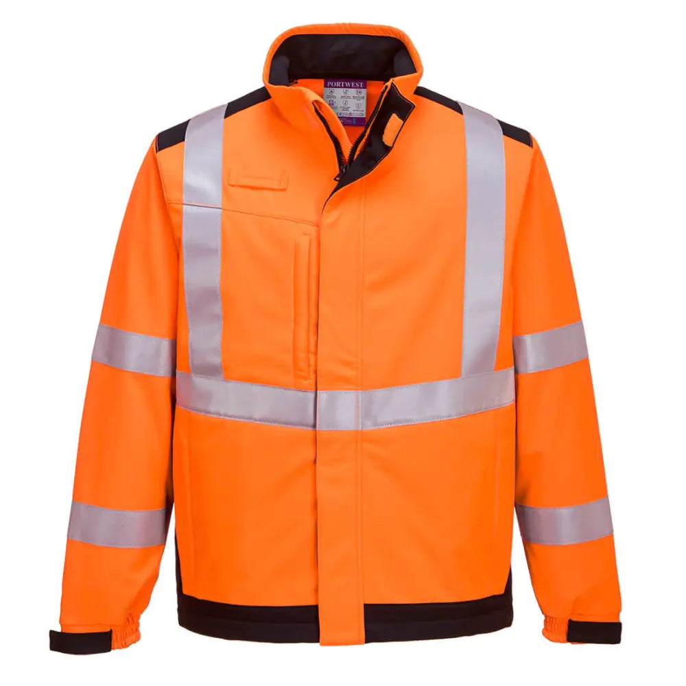 Portwest Modaflame Multi Norm Arc Softshell Jacka MV72 - Orange/Marinblå (ONR) / S