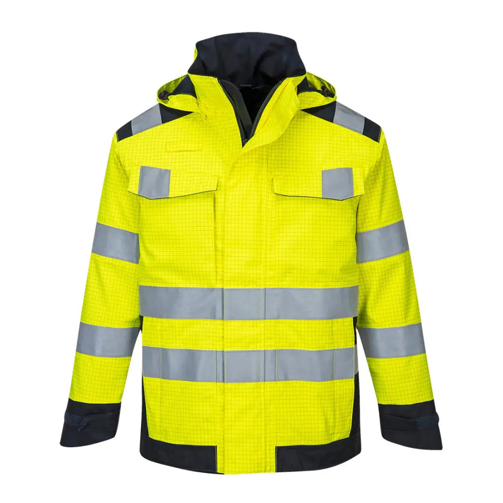Portwest Modaflame Rain Multi Norm Arc Jacka MV70 - Gul/Marinblå (YNR) / S
