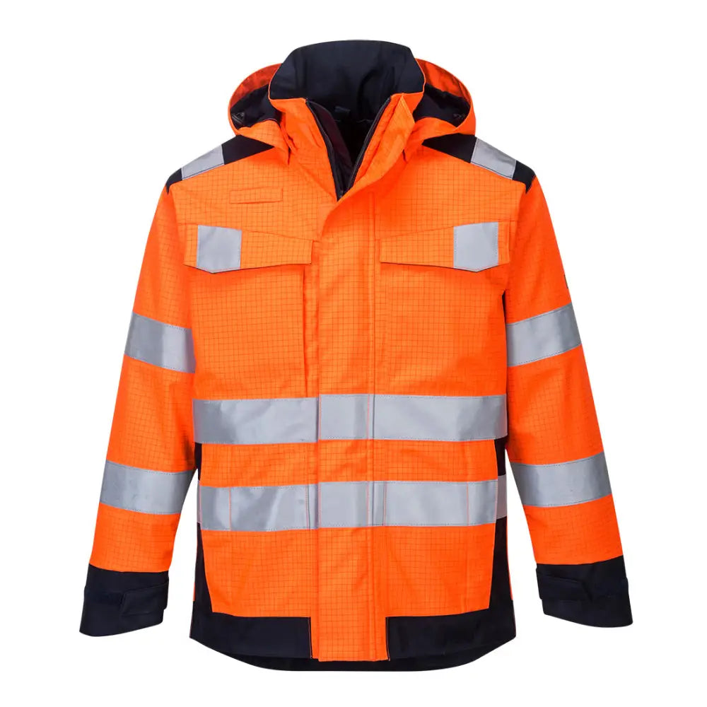 Portwest Modaflame Rain Multi Norm Arc Jacka MV70 - Orange/Marinblå (ONR) / S
