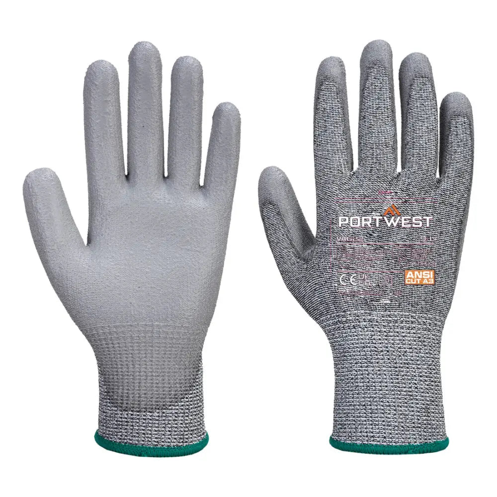 Portwest MR Skärskydd PU Palm Handske A622 - Grå (G7R) / XS
