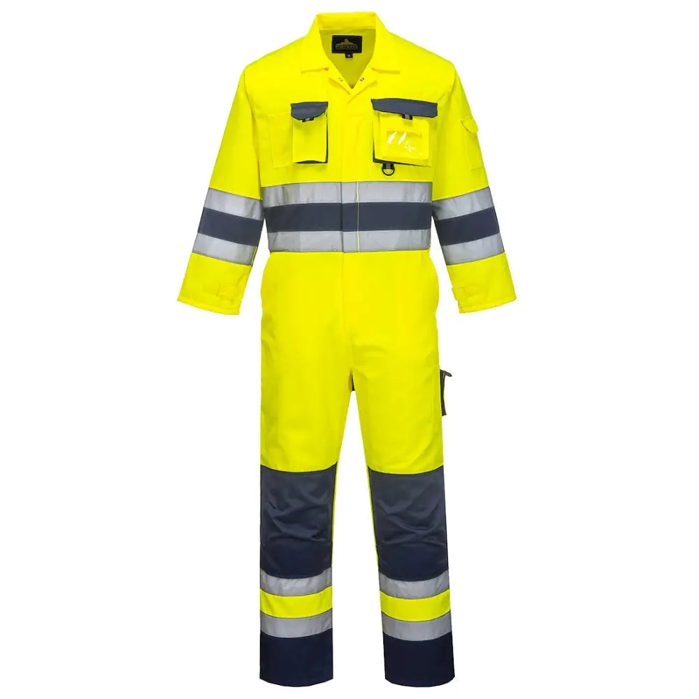 Portwest Nantes Hi-Vis Overall TX55 - Gul/Marinblå (YNR) / S