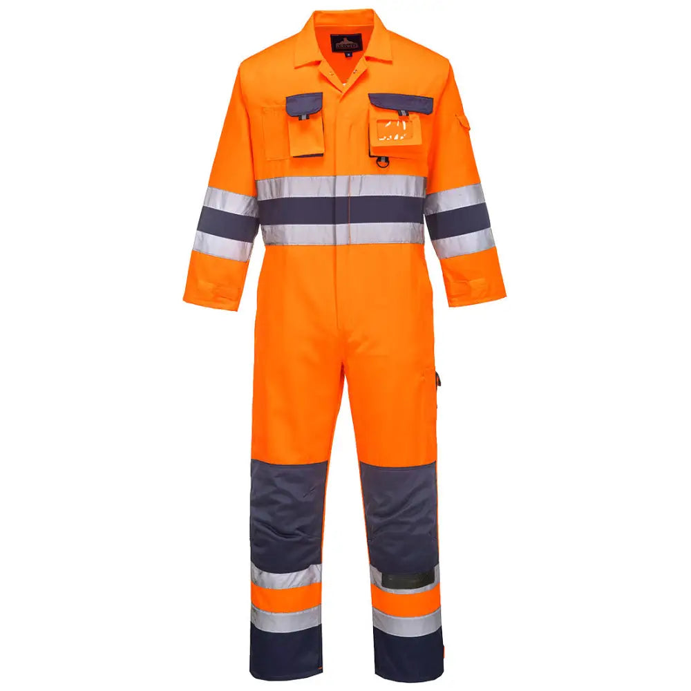 Portwest Nantes Hi-Vis Overall TX55 - Orange/Marinblå (ONR) / S