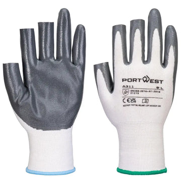 Portwest Nitrilhandske Grip 15 med rynkor (Pk12) A311 - Vit/Grå (W7R) / S