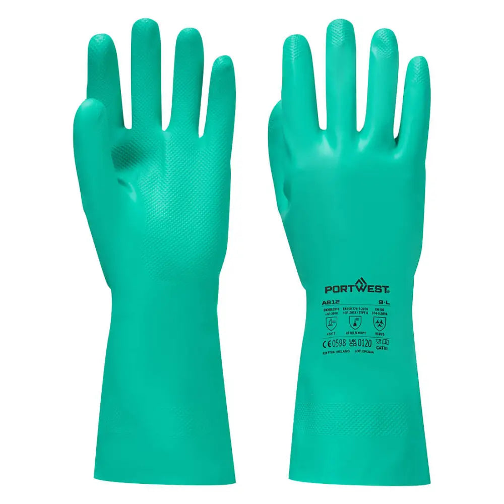 Portwest Nitrosafe Kemikalie Kraghandske A812 - Grön (GNR) / XS