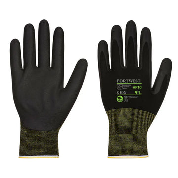 Portwest NPR15 Foam Nitril Bambu Handske (Pk12) AP10 - Svart (K8R) / XS
