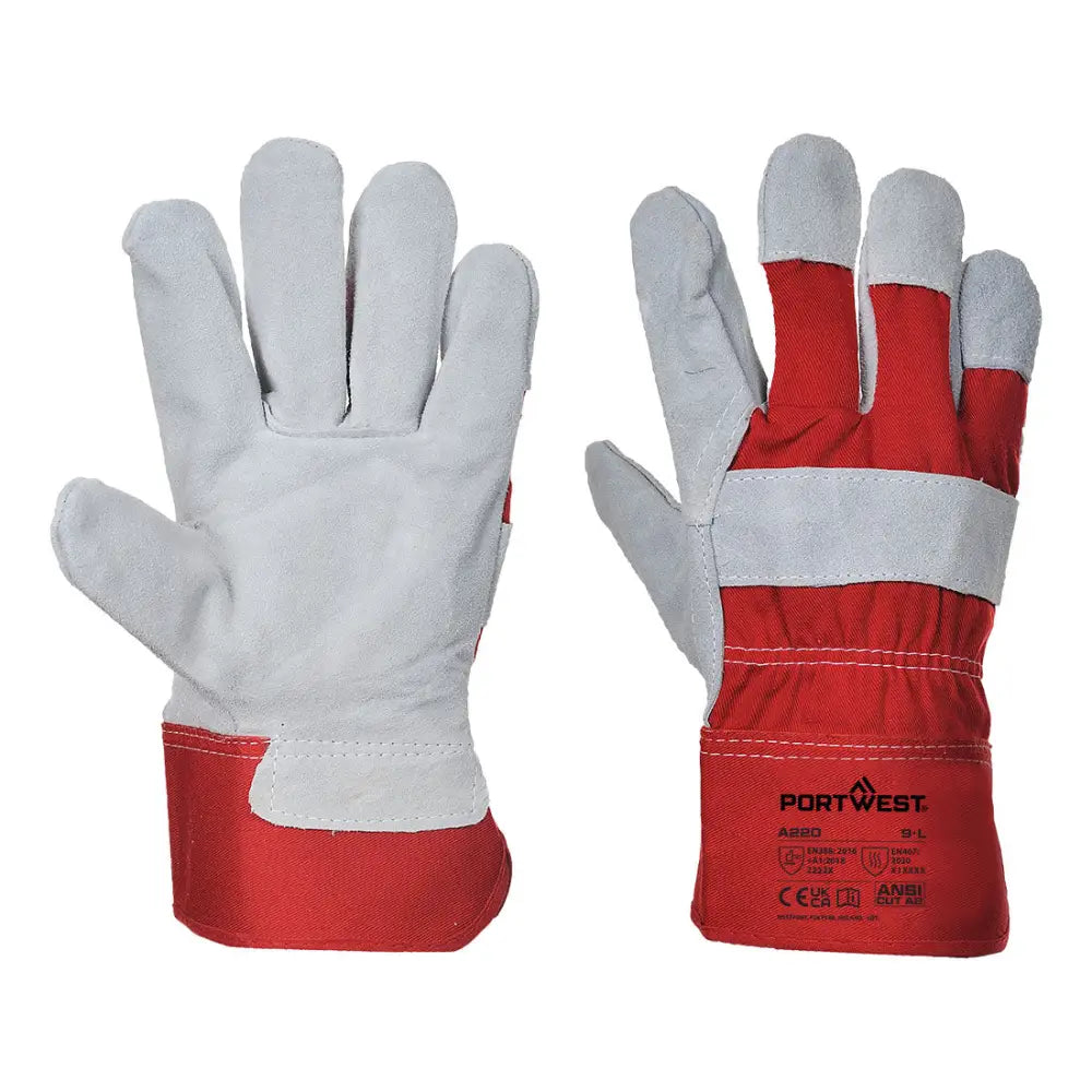 Portwest Premium Chrome Rigger Handske A220 - Röd (RER) / M