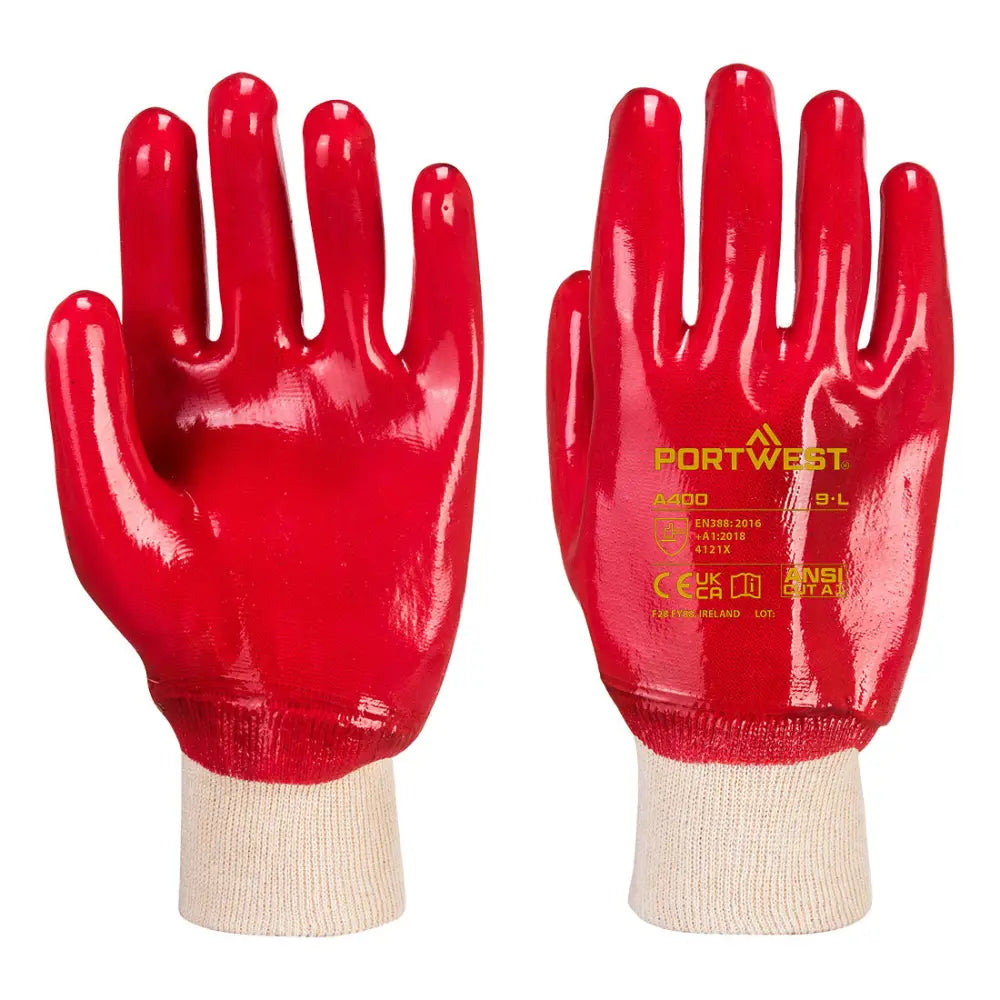 Portwest PVC Knitwrist A400 - Röd (RER) / M