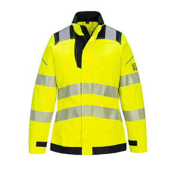 Portwest PW3 FR Modaflame Hi-Vis Arbetsjacka Stretch Dam Klass 2 FR715 - Gul/Svart (YBR) / XS