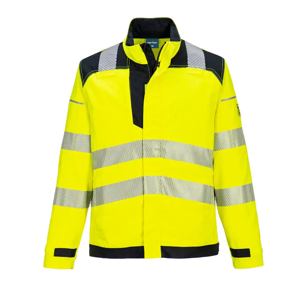 Portwest PW3 FR Modaflame Hi-Vis Arbetsjacka Stretch Klass 3 FR714 - Gul/Svart (YBR) / S